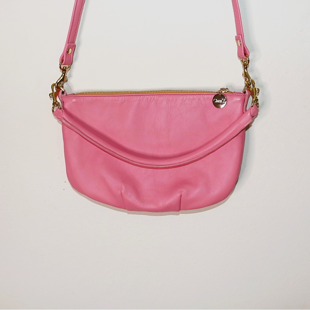 SOLD! ❤️ Clare V. Petit Moyen Messenger Satchel Bag In Pink Petal - Picture 5 of 16